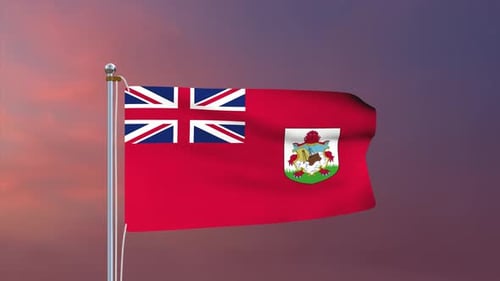 Bermuda Flag Waving Seamless Loop Animation