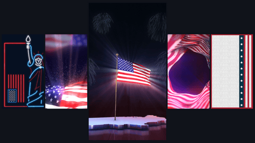 Dynamic 4th of July Vertical Patriotic Graphics Collection