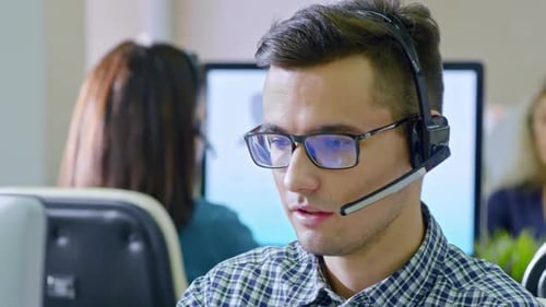 Call Centre Operator Helping Customer