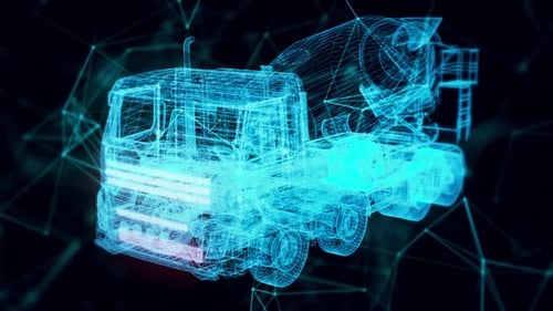 Remicon Cement Truck Hologram Close Up Hd