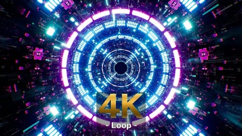 Neon-Tunnel für zukünftige Technologien 4K