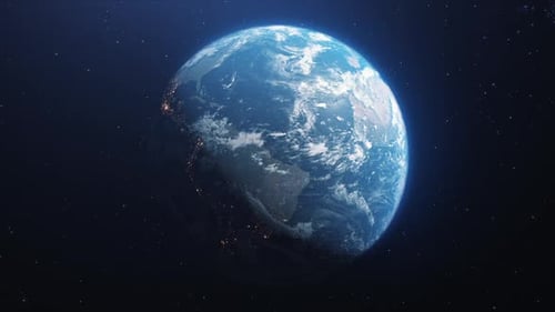 Die Rotation des Planeten Erde aus dem Weltraum