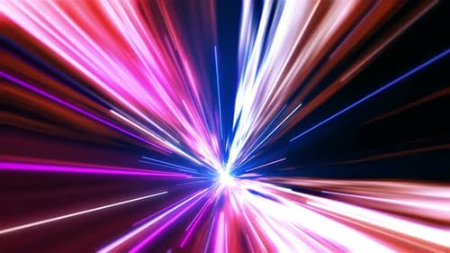 Futuristic Neon Light Speed Warp Tunnel Animation