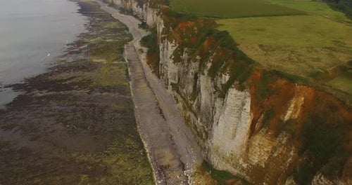 White cliffs at Etretat, Normandy, France.