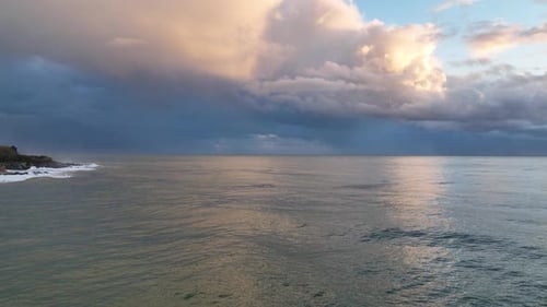 Dramatic Sea Texture Aerial View Turkey Alanya