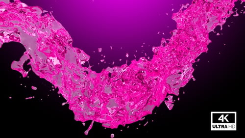 Pink Liquid Splash Reveal Transition