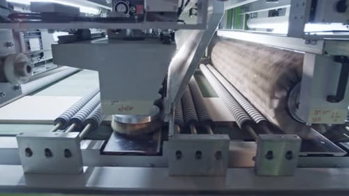 Automated Production Line in Bright Industrial Factory