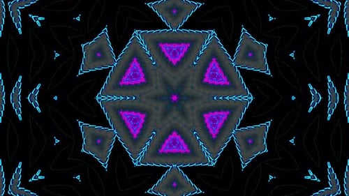 Abstract Neon Geometric Kaleidoscope Background Loop