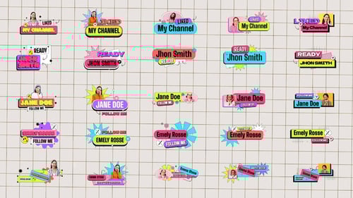 Vibrant Y2K Lower Thirds with Pop Art Typography for Social Media