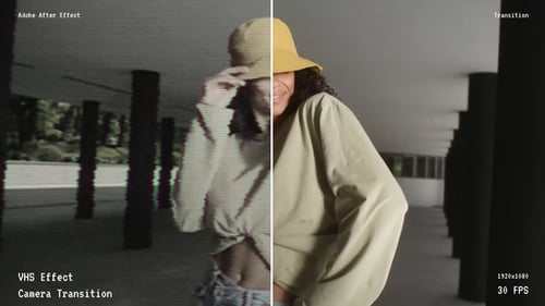 Retro VHS Glitch Camera Transition Video Effects
