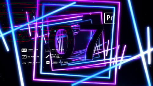 Neon Geometric Lines Countdown Opener