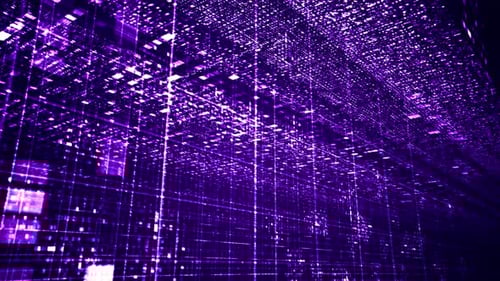 Futuristic Purple Digital Data Network Loop