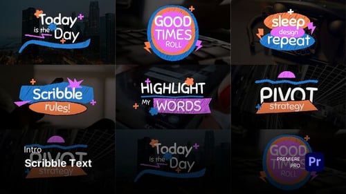 Playful Dynamic Scribble Text Animations for Titles and Lower Thirds