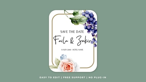Elegant Watercolor Floral Label Frames for Wedding Invitations