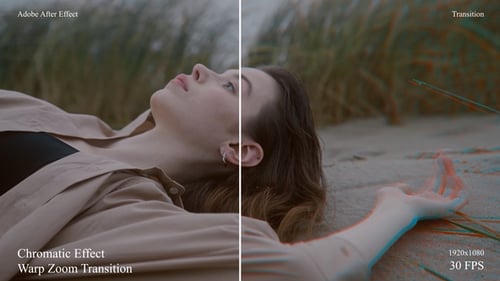 Chromatic Effect Warp Zoom Transition