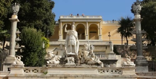 View upon Pincio Hill from Piazza del Popolo