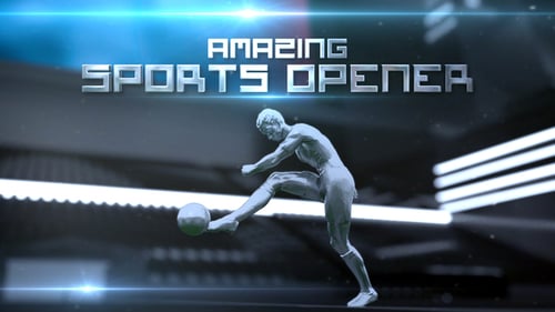 Dynamic 3D Soccer Sports Opener with Cinematic Metallic Text