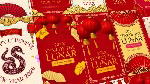 Dynamic Chinese New Year Social Media Stories & Posts
