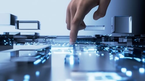 Futuristic Digital Technology Logo Reveal with Glowing Lines