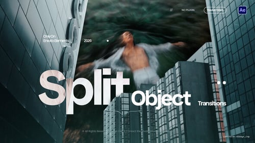 Dynamic Split Object Transitions Pack for Video Editing
