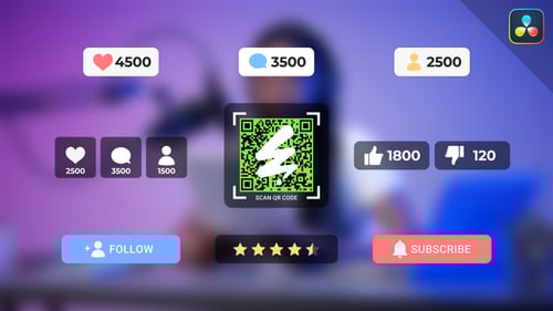 Animated Social Media Counter Graphics for Digital Content