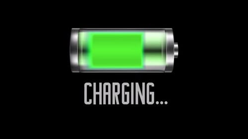 Texto de carregamento da bateria