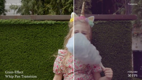 Cinematic Film Grain Whip Pan Motion Transition