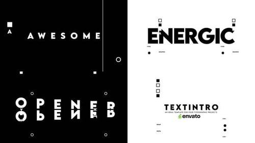 Dynamic Text Intro Opener with Clean Geometric Typography