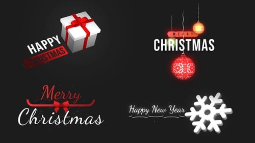 Clean Christmas and New Year Animated Titles Pack