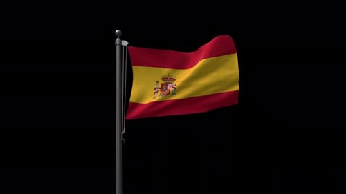 Realistic Waving Spain Flag Animation