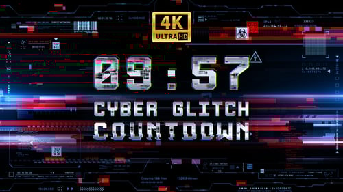 Futuristic Cyber Glitch Countdown Title Opener
