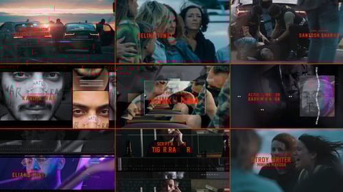 Action Thriller Glitch Title Sequence with Cinematic Effects