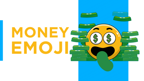 Animated Money-Eyed Emoji Eating Cash Stacks
