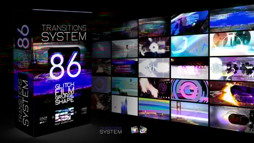 Dynamic Glitch and Neon Transitions Pack