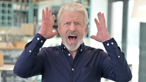 Frustrated Shouting Old Man Screaming