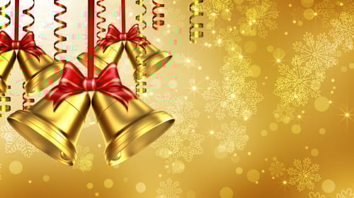 Golden Christmas Bells and Snowflakes Holiday Background Animation