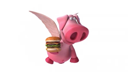 Flying pig - computer animation