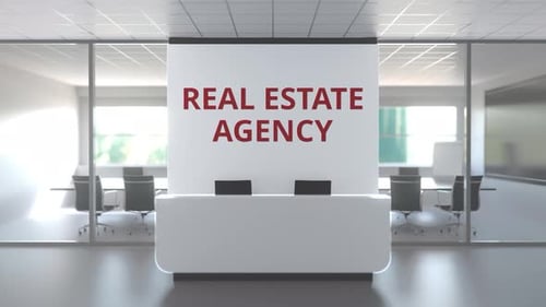 Office and Reception Desk Af a Real Estate Agency