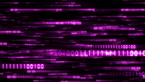 High-Speed Fiber data transfer 5G 4G bits internet AI network technology information pink matrix