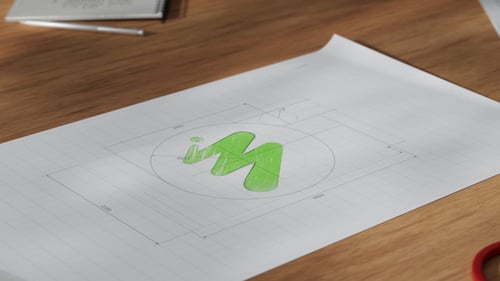 Architectural Blueprint Logo Reveal Animation