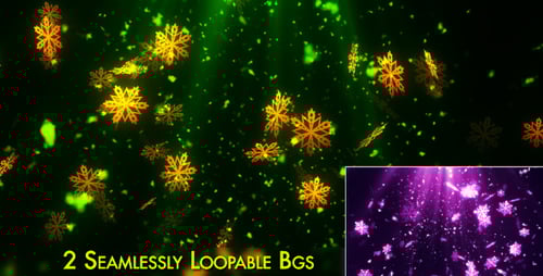 Glowing Snowflakes Falling Christmas Background Animation