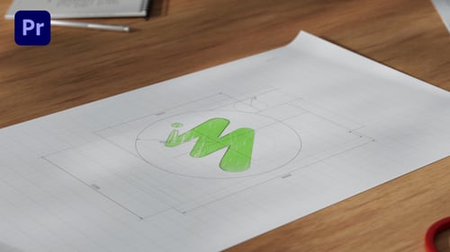 Unfolding Blueprint Logo Reveal Animation