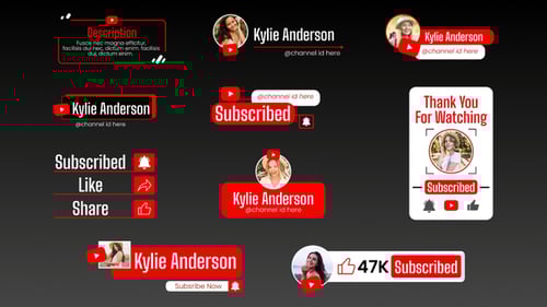 Modern YouTube Lower Third & Subscribe Button 01