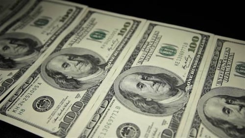 Close Up of United States One Hundred Dollar Bills