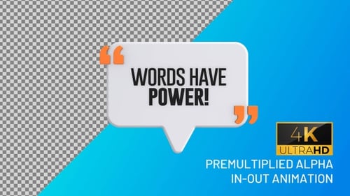 Animated 3D Speech Bubble Quote Text Reveal