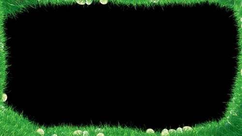 Animated Easter Grass Frame with White Eggs