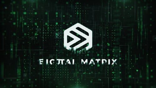 Futuristic Digital Grid Tech Logo Opener