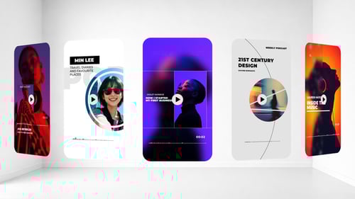 Modern Vertical Podcast Audio Visualizer Templates for Social Media