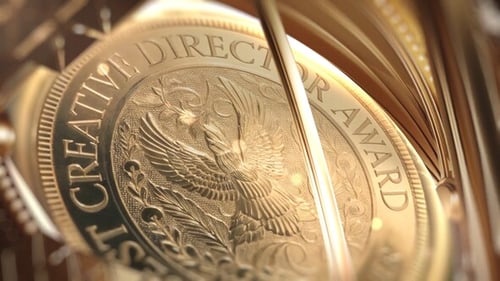 Geometric Gold Award Logo Reveal Cinematic Intro