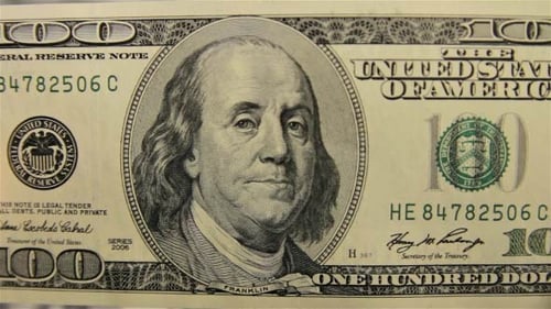 Macro Shot of One Hundred Dollar Bill